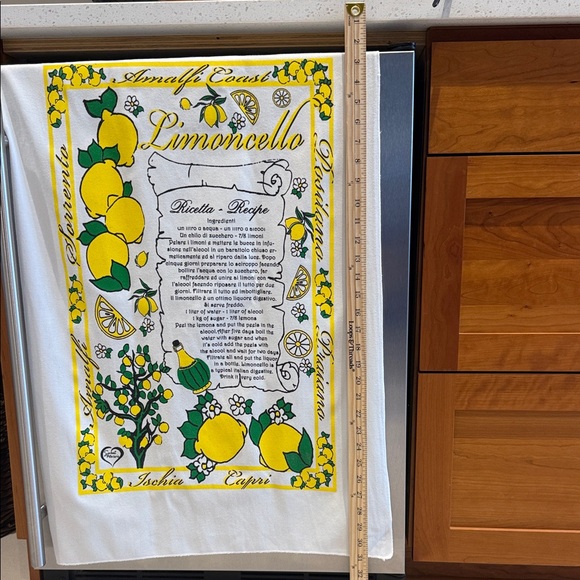 Large Tea Towel 100% Cotton w/Limoncello Recipe Made in Italy - Picture 5 of 5